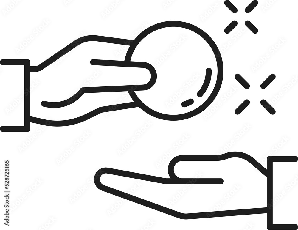 Receiving money icon, hand with coin make payment Receiving money icon, hand with coin make payment