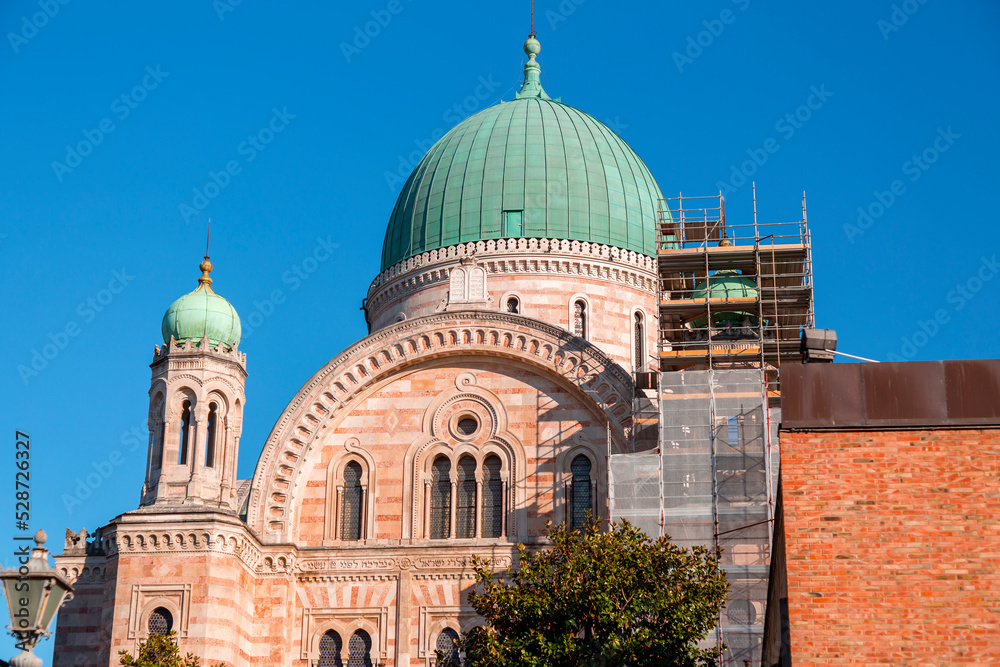 The Great Synagogue of Florence or Tempio Maggiore in Florence, in Italy.