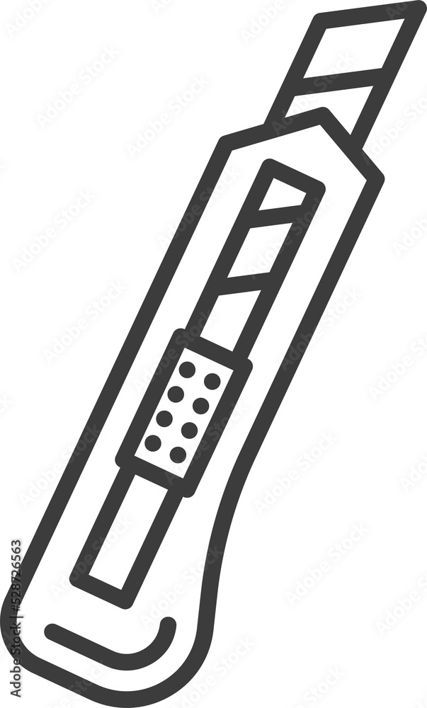 Utility paper knife isolated stationery tool icon Utility paper knife isolated stationery tool icon