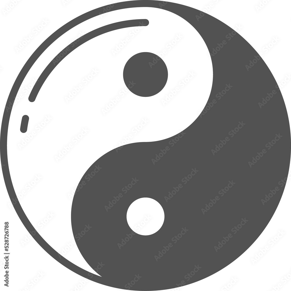 Yin yang isolated buddhism symbol, dualism sign