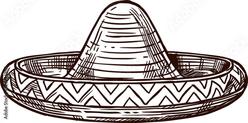 Sombrero sketch, Mexican holiday Cinco de Mayo
