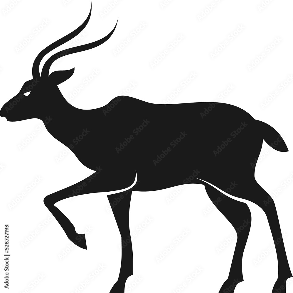 Obraz premium Gazelle antelope, African safari animal silhouette