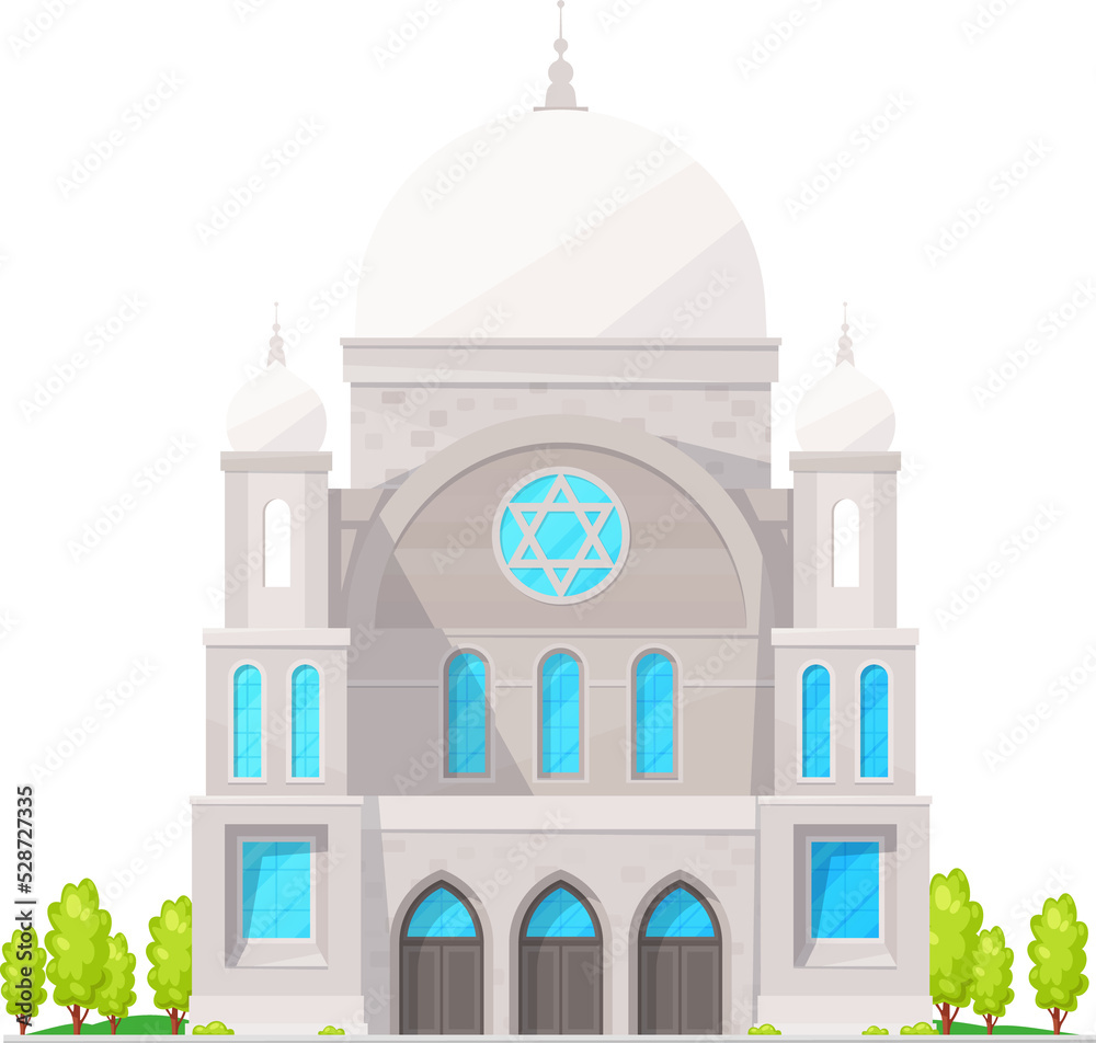 Jewish church synagogue isolated cartoon building