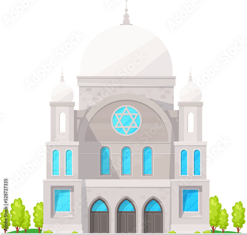 Jewish church synagogue isolated cartoon building