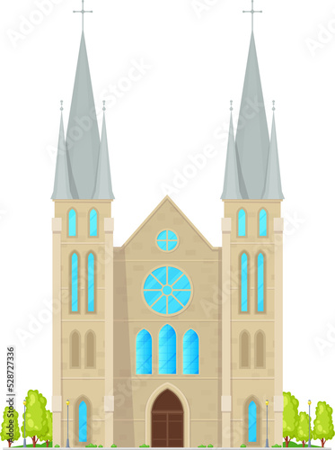 Catholic religion cathedral isolated church icon