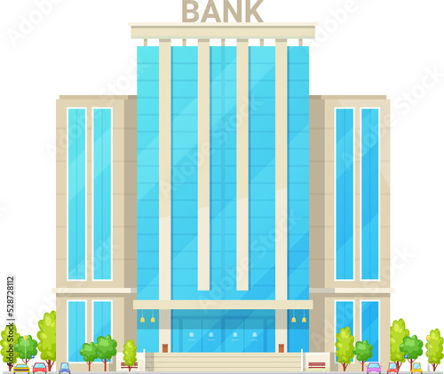Bank building  modern financial establishment icon
