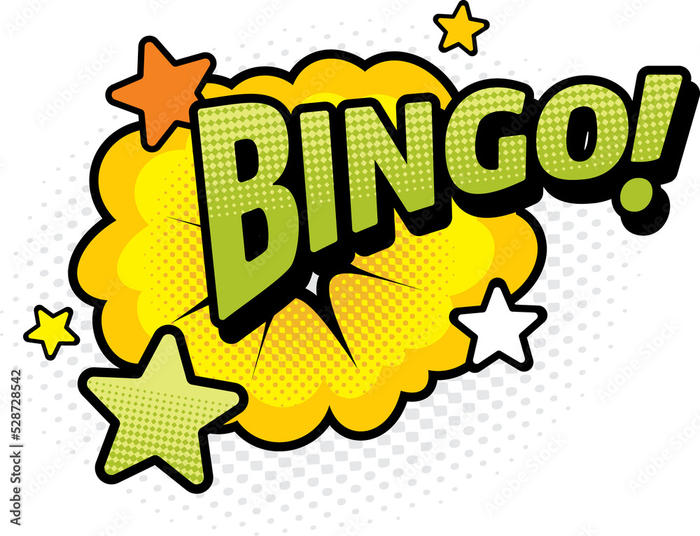 Bingo pop art comic bubble or cloud vector icon Bingo pop art comic bubble or cloud vector icon