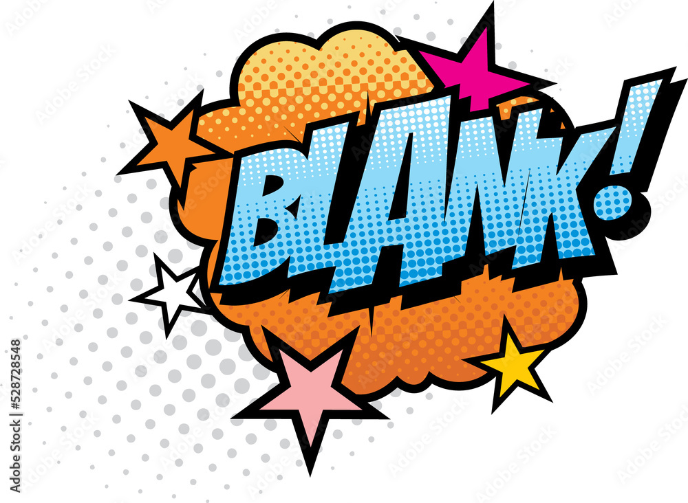 Blank pop art comic bubble isolated vector icon Blank pop art comic bubble isolated vector icon