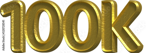 100k Subscribers Followers 3D Isometric Number Design Illustration