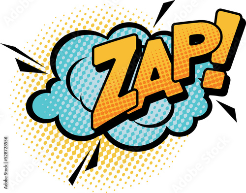 Zap pop art comic bubble isolated vector icon