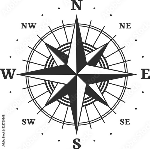 Navigation compass retro windrose rose of wind