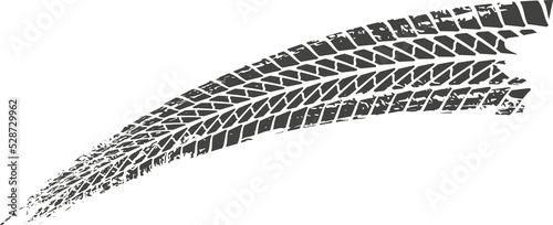 Photographie Tire track wheel trace on asphalt road isolated