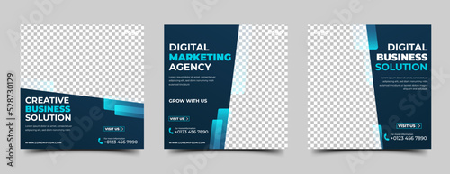 Business digital marketing agency social media post template design collection