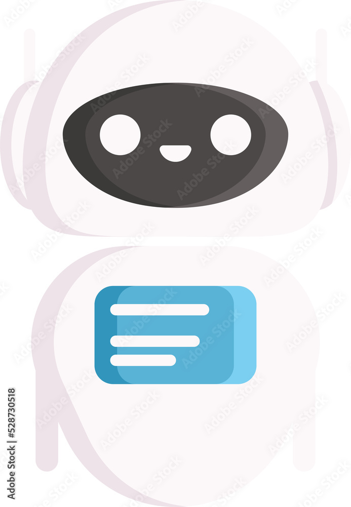 Friendly chatbot in earphones isolate robot helper Friendly chatbot in earphones isolate robot helper