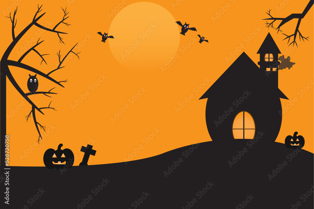 Halloween vector background, celebration, trick-or-treat party, halloween costume, jack-o-lantern, haunted house