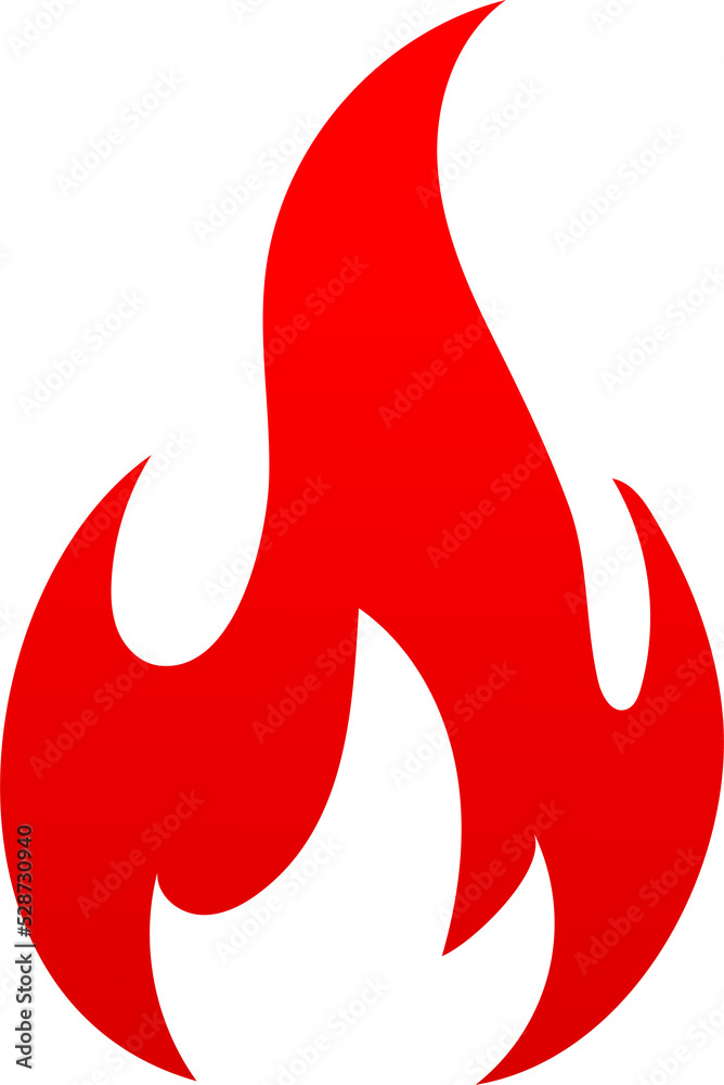 Fire with long waving red tongues vector icon Fire with long waving red tongues vector icon