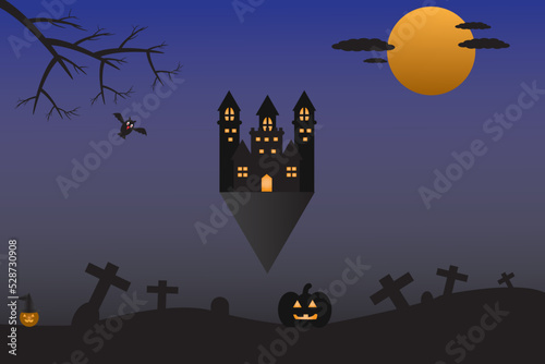 Halloween vector background, celebration, trick-or-treat party, halloween costume, jack-o-lantern, haunted house