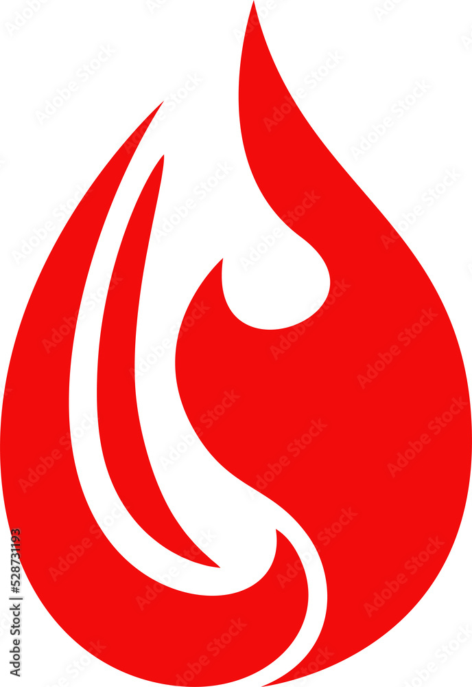 Fire with long waving red tongues vector icon Fire with long waving red tongues vector icon