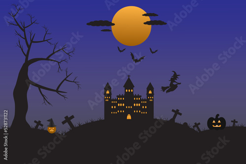 Halloween vector background, celebration, trick-or-treat party, halloween costume, jack-o-lantern, haunted house