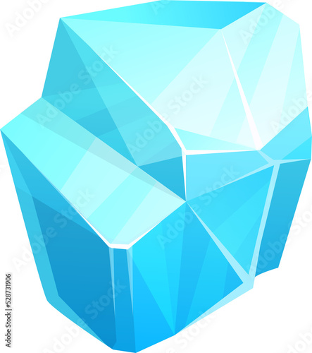 Ice crystal  blue piece of iced floe  vector salt