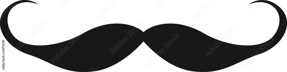 Black curly mustache isolated retro facial hair Black curly mustache isolated retro facial hair