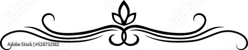 Floral separator line isolated divider underline