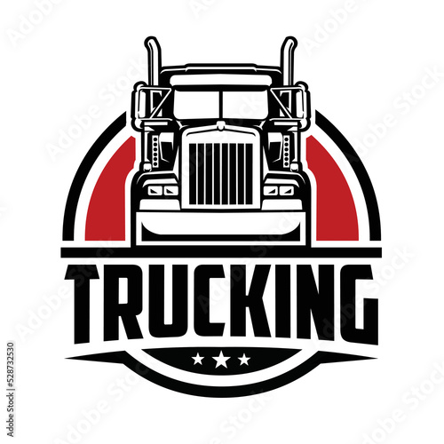 Trucking company circle emblem logo. Best for trucking and freight related industry