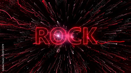 The word Rock in a flame symbolizing the musical direction against the backdrop of festive fireworks