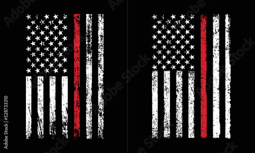 Thin Red Line Flag T Shirt Design