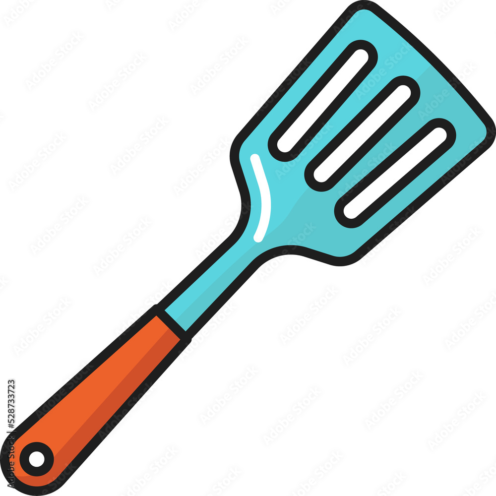 Kitchen spatula with wooden handle isolated icon Kitchen spatula with wooden handle isolated icon