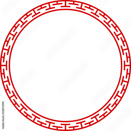 Elegant antique round oriental chinese frame sign Fototapet