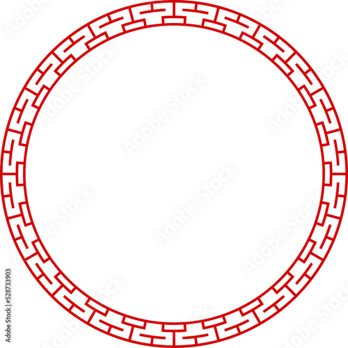 Fototapeta Naklejka Na Ścianę i Meble -  Round oriental lattice, old arabesque circle frame