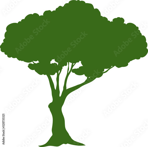 Tree silhouette icon. Green garden or forest plant