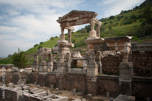 Ruins of an ancient roman forum in Ephesus