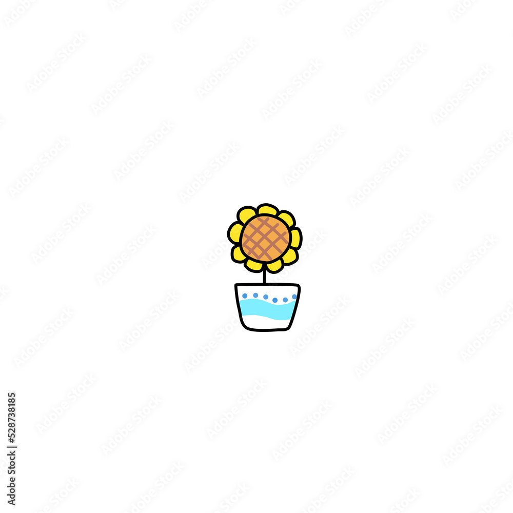 Vector sunflower icon. Orange blooming sunflower illustration. Vector sunflower icon. Orange blooming sunflower illustration.
