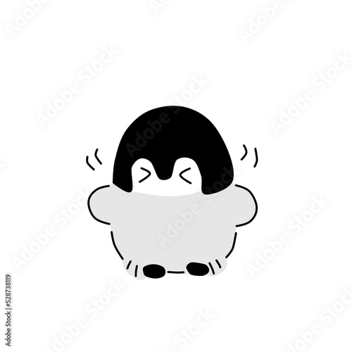 Cute penguin. Color vector illustration. The object is isolated on a white background.