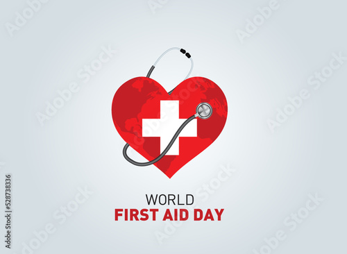 World First Aid Day. Global observance held on the second Saturday in September. World first aid day concept Vector Illustration.