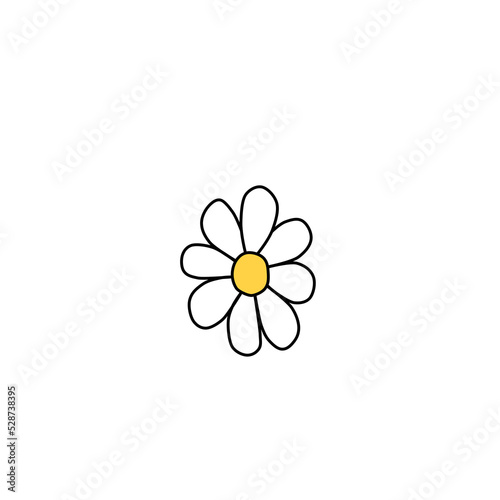 Vector image of a chamomile flower. posters about herbs and nature.