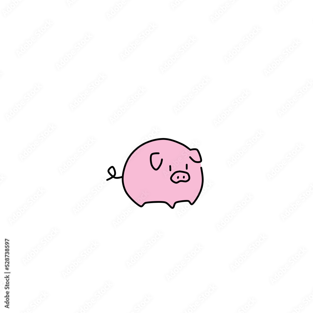 Illustration of very cute piggy