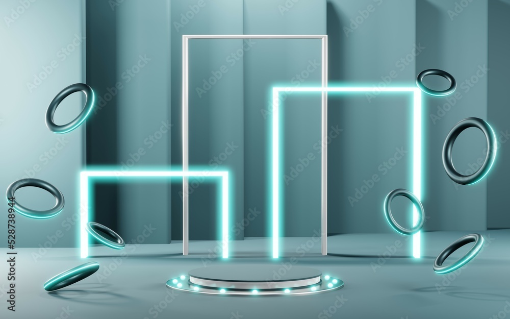 3D rendering of blank product background for cream cosmetics Modern blue pastel podium background 3D rendering of blank product background for cream cosmetics Modern blue pastel podium background