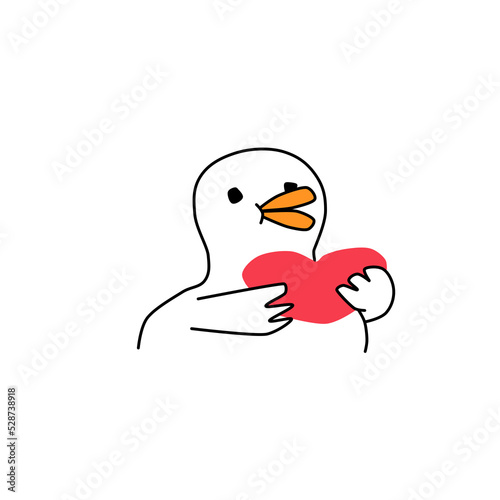 Vector romantic picture of a cute ducks.