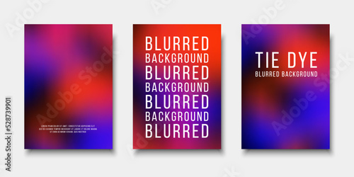 Set of Blurred backgrounds in Tie dye style for covers  posters  flyers  cards  invitations