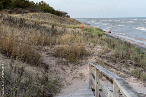 Fototapeta Naklejka Na Ścianę i Meble -  Shoreline at Point Beach State Park on Lake Michigan, Two Rivers, Wisconsin