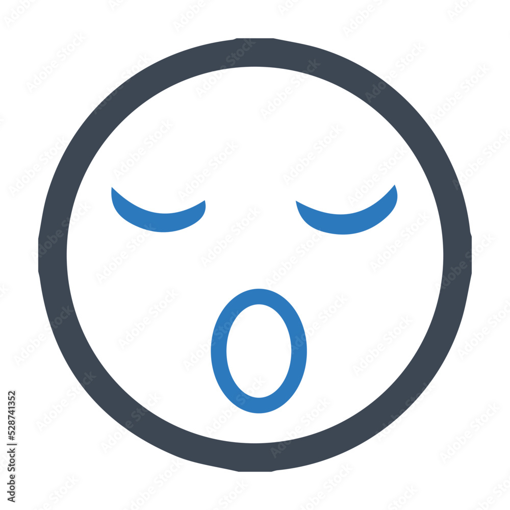 Face, sleepy, yawn, emoji icon