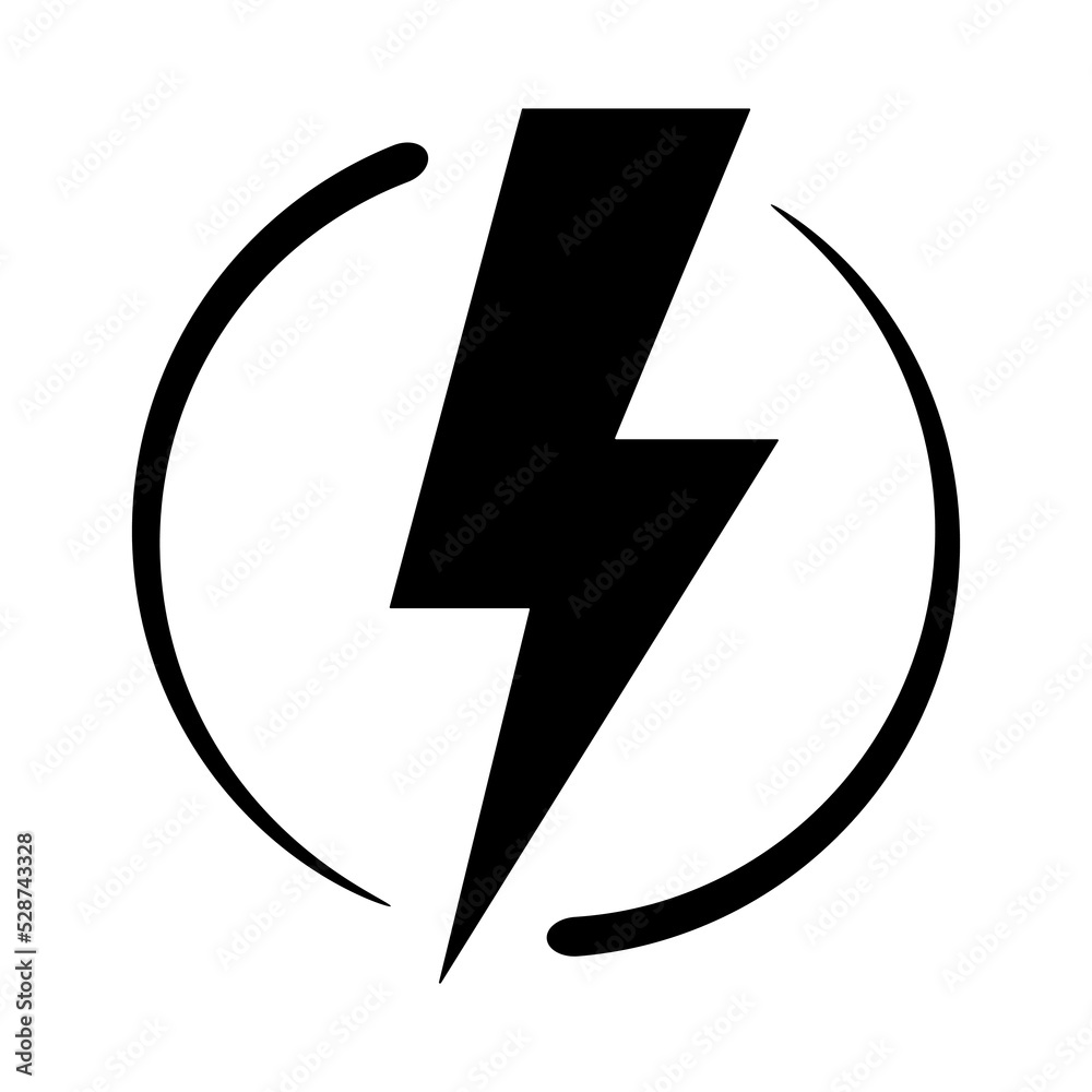 Lightning electric icon. Bolt circle symbol. Power charging energy sign. Vector illustration. Lightning electric icon. Bolt circle symbol. Power charging energy sign. Vector illustration.