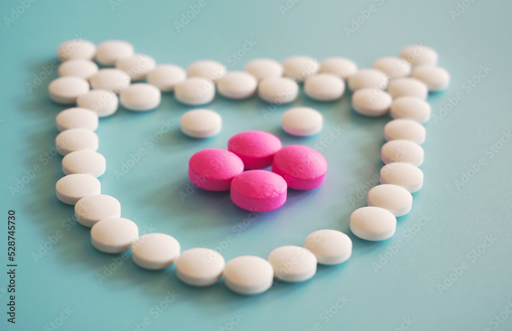 veterinary medicine, animal drug on blue background veterinary medicine, animal drug on blue background