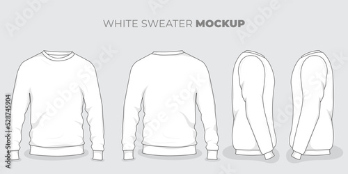 Set of White sweater mockup design for sweater product advertising design