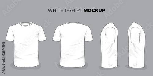 Set of t-shirt mock up in white color for t-shirt product advertising design photo