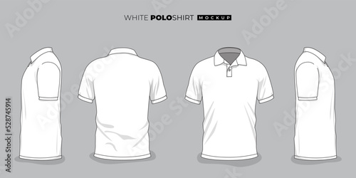 Set of white polo shirt template with any view design for product advertising design