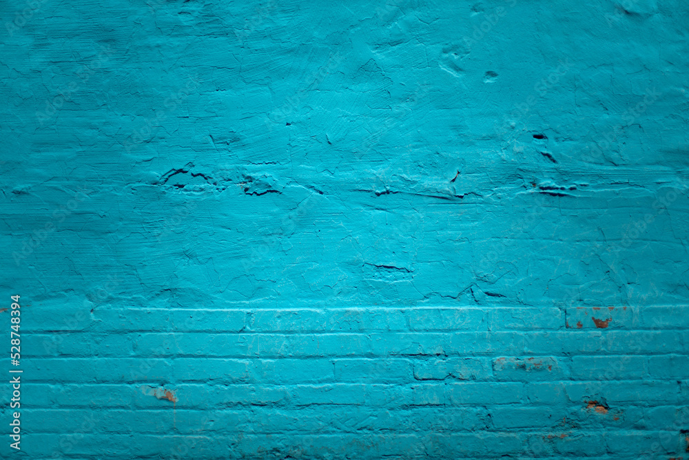 blue teal painted texture concrete wall with bricks blue teal painted texture concrete wall with bricks